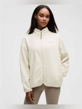 ISO Lululemon tumbled fleece full zip jacket light ivory size XS